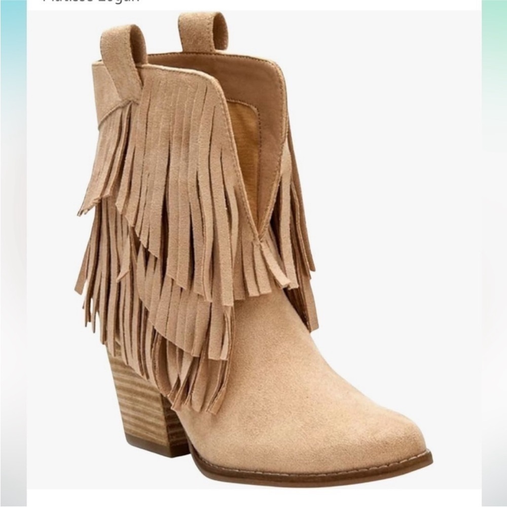 Coconuts by Matisse Logan Western Fringe Bootie, Size 8 Neutral Beige